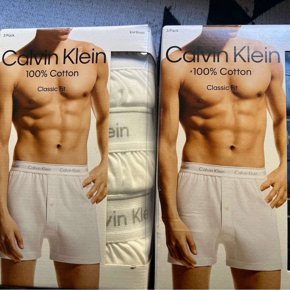 Calvin Klein Men's White Classic Fit Boxer Briefs 2 packs of 3 for price of 1